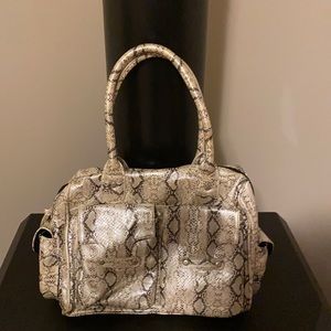 Shiny snakeskin pattern purse